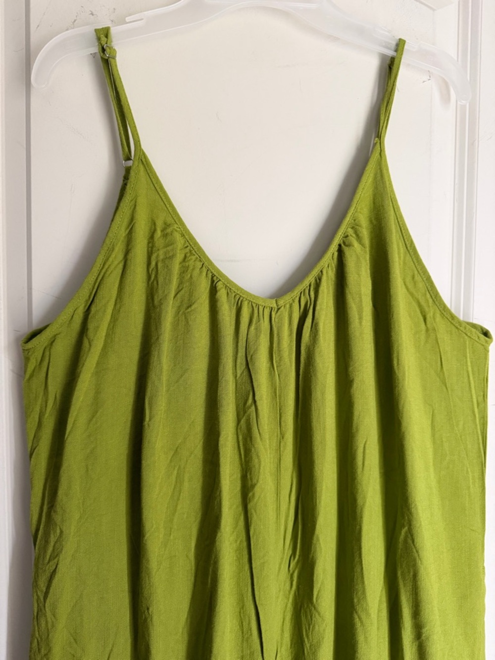 Hunter & brown Lush Lime Green Spaghetti Strap rayon jumpsuit M boho coastal - Picture 5 of 9